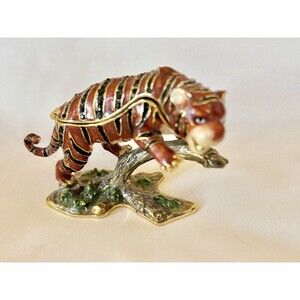 trinket box tiger enamel